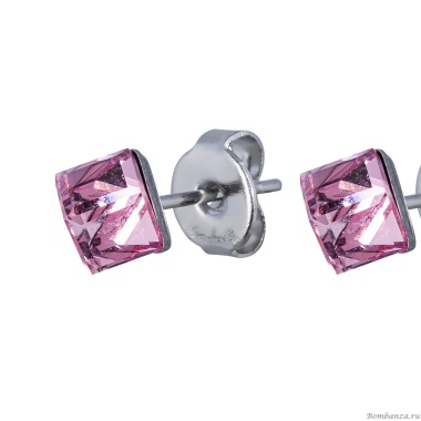 Пусеты Fiore Luna, Crystal Pink, SWE0127/1 P S Пусеты Fiore Luna, Crystal Pink, SWE0127/1 P S